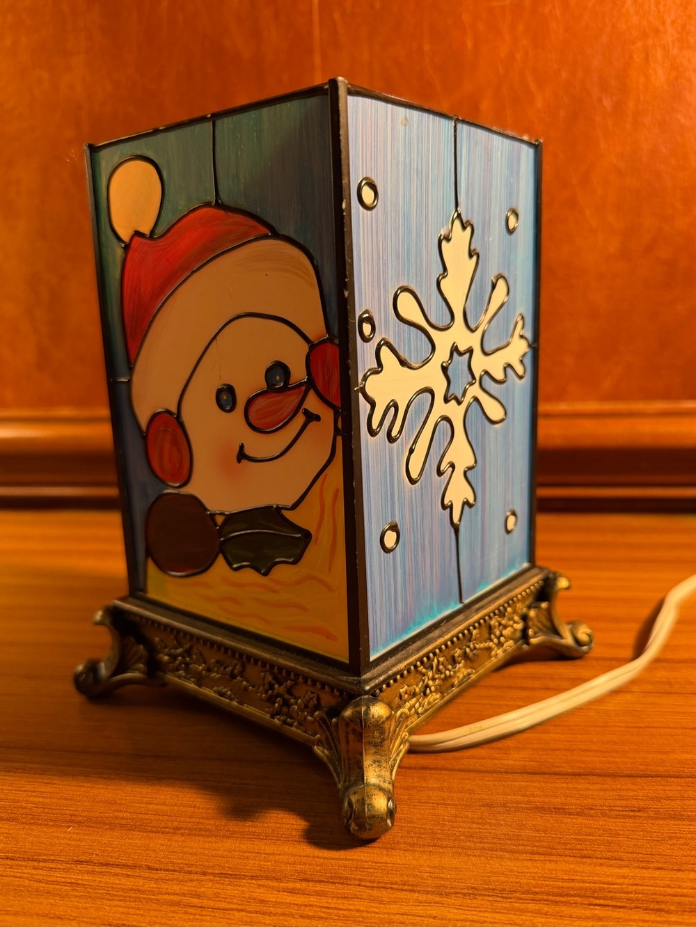 Dolgencorp Inc Snowman & Snowflake Christmas Holiday Lamp Light 7” Tall